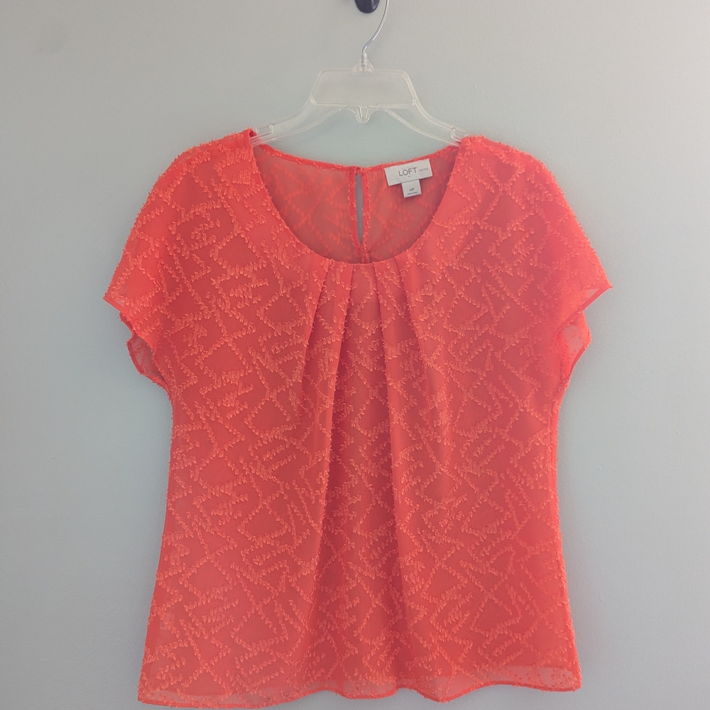 LOFT Women's Vibrant Coral Blouse - Picture 1 of 3